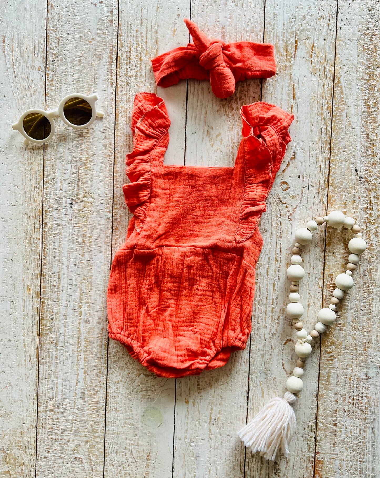 Muslin Romper with Matching Headband