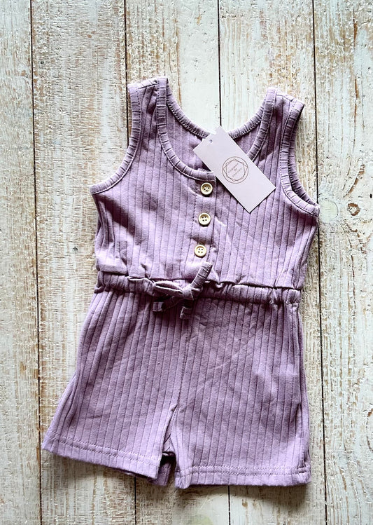 Purple Solid Short Jumpsuit