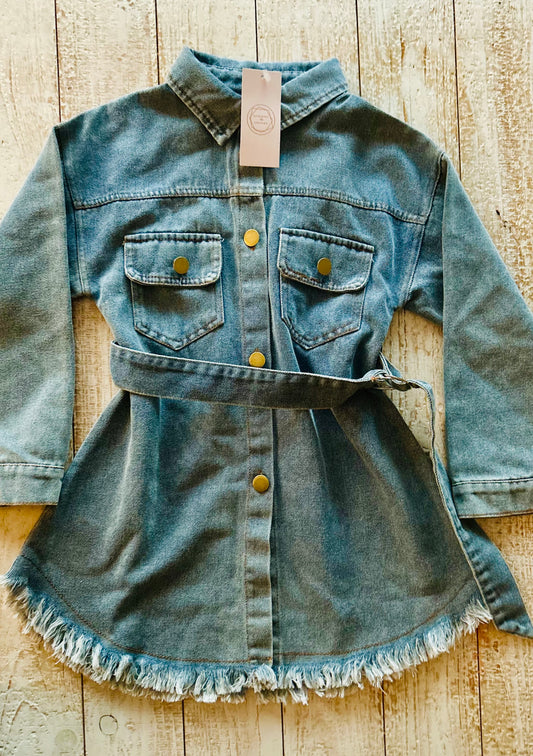 Denim Dress with Denim Belt