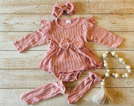 Ribbed Onesie Dress Set