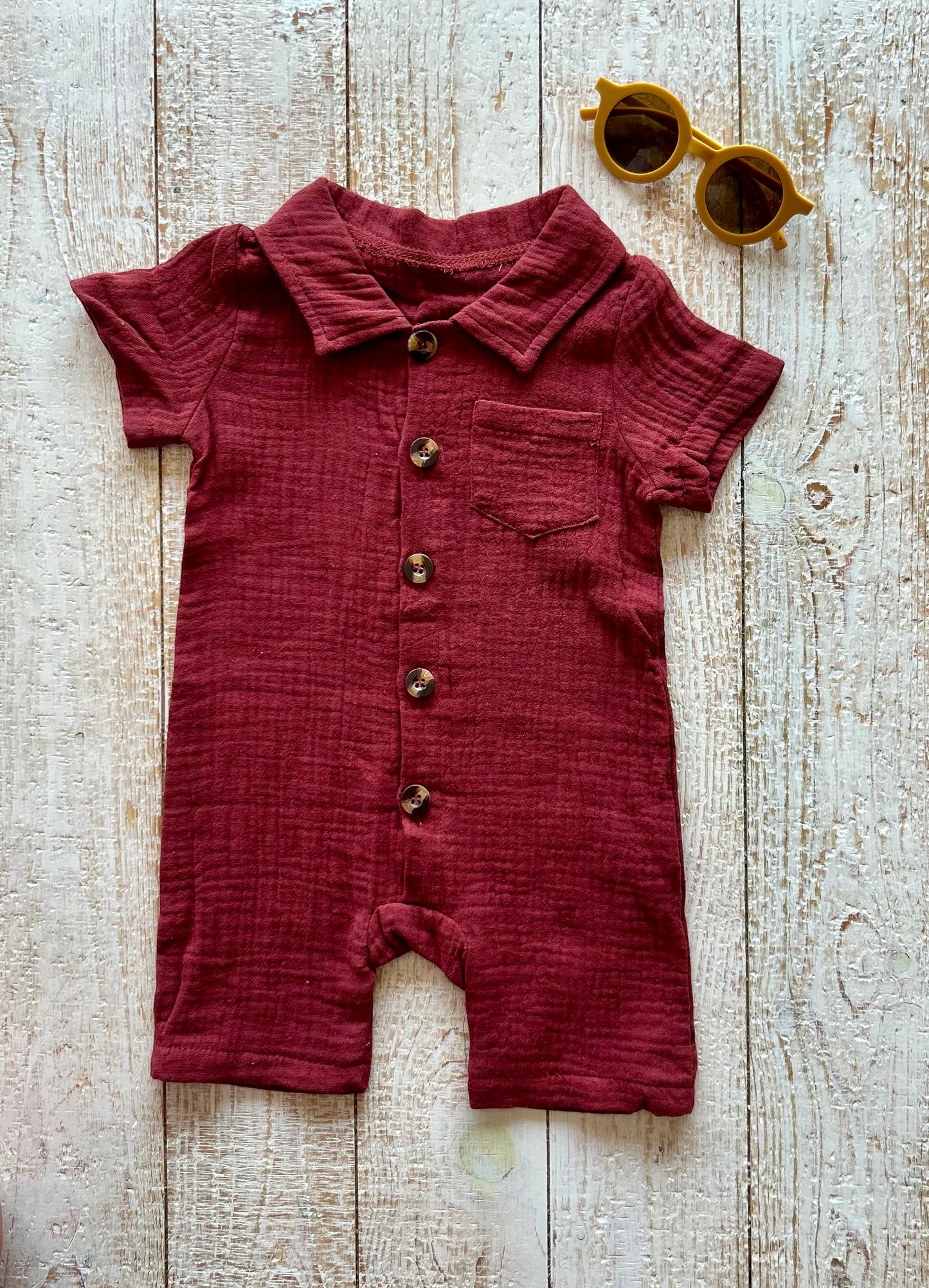 Collared Cotton Romper