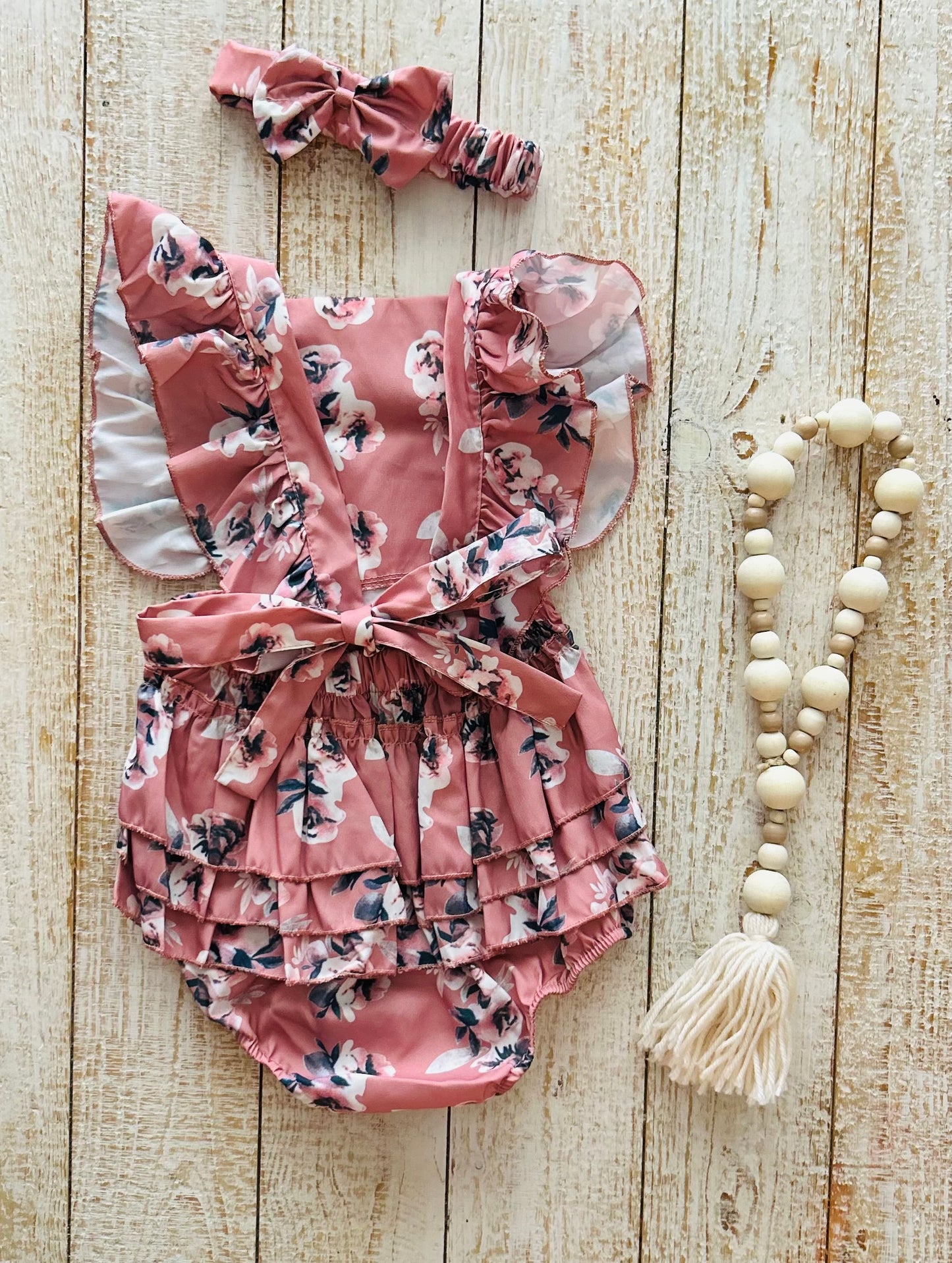 Pink Floral Romper