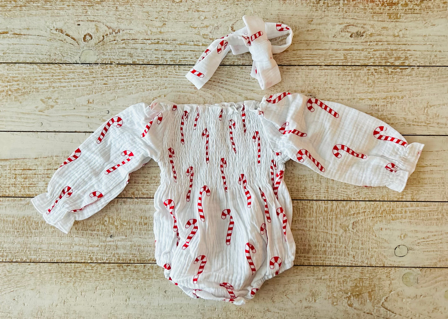 Candy Cane Bow & Romper