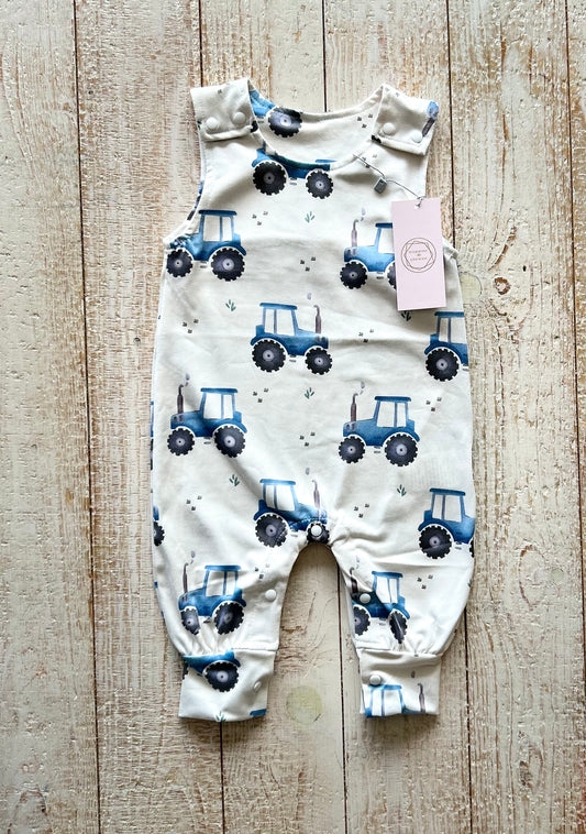 Blue Tractor Romper