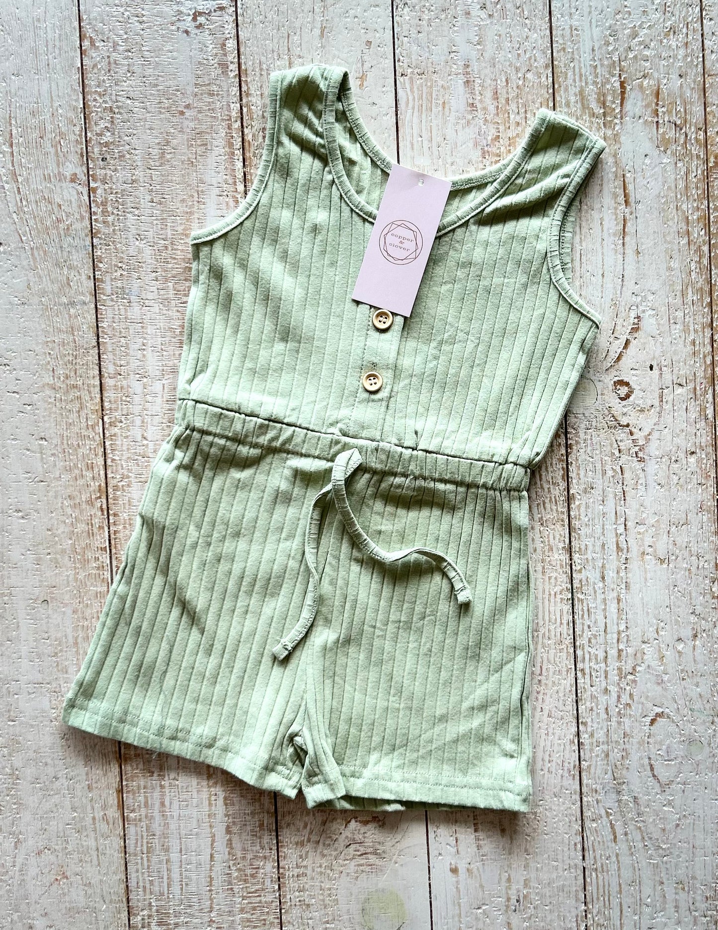 Green Solid Short Jumpsuit