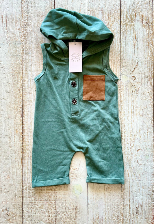 Dark Green Tank Romper